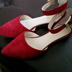Burgundy Velvet Flats